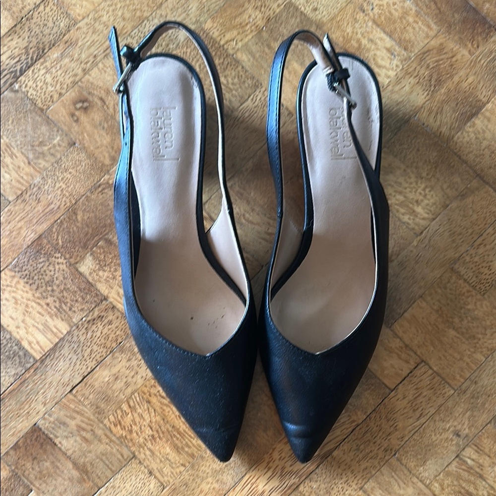 Banana Republic Black Pointed Slingback Heels